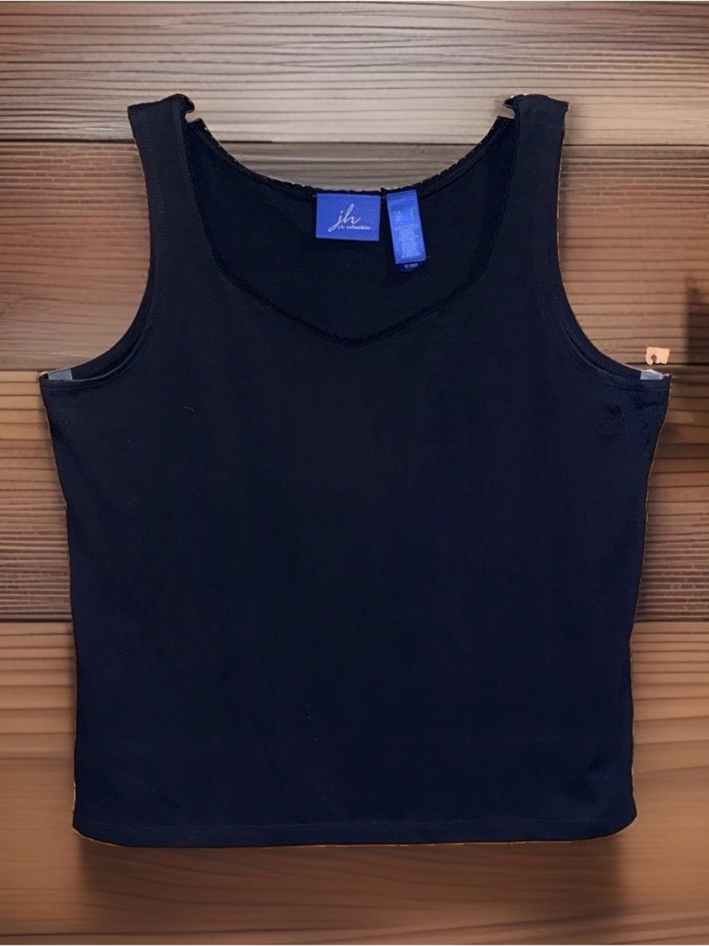 JM Collection Black Scoop Neck Tank